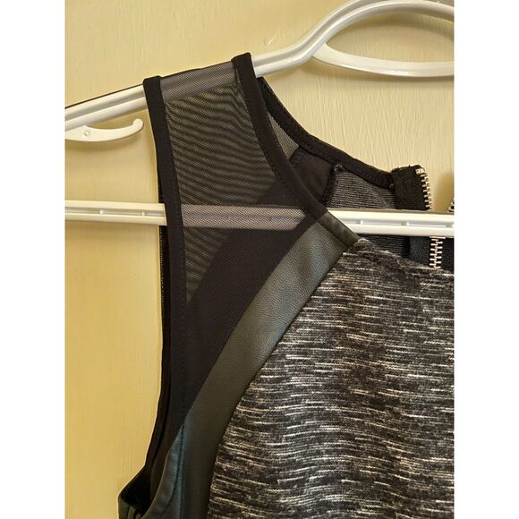 H&M Bodycon Mini Dress with Mesh and Leather Panels - Picture 3 of 3